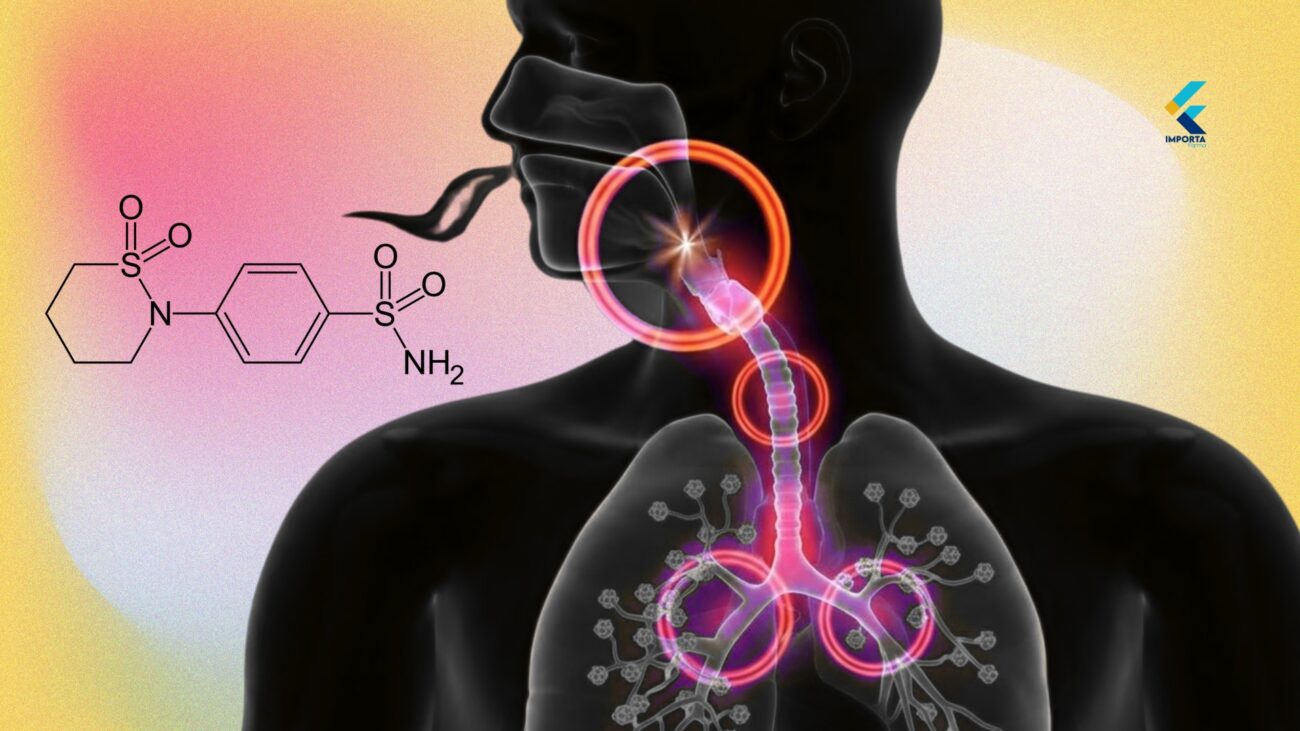 Representação gráfica da molécula de Sultiame destacando sua estrutura química.